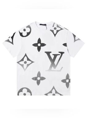 Louis Vuitton White T-Shirt with Gray Monogram